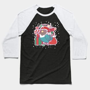 Christmas Lovebird Blue Baseball T-Shirt